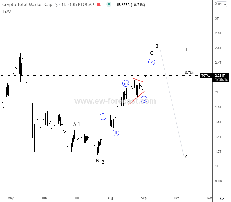 Crypto Market Cap Elliott Wave Analysis